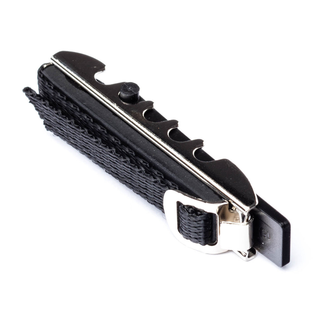 A toggle guitar capo on a white background