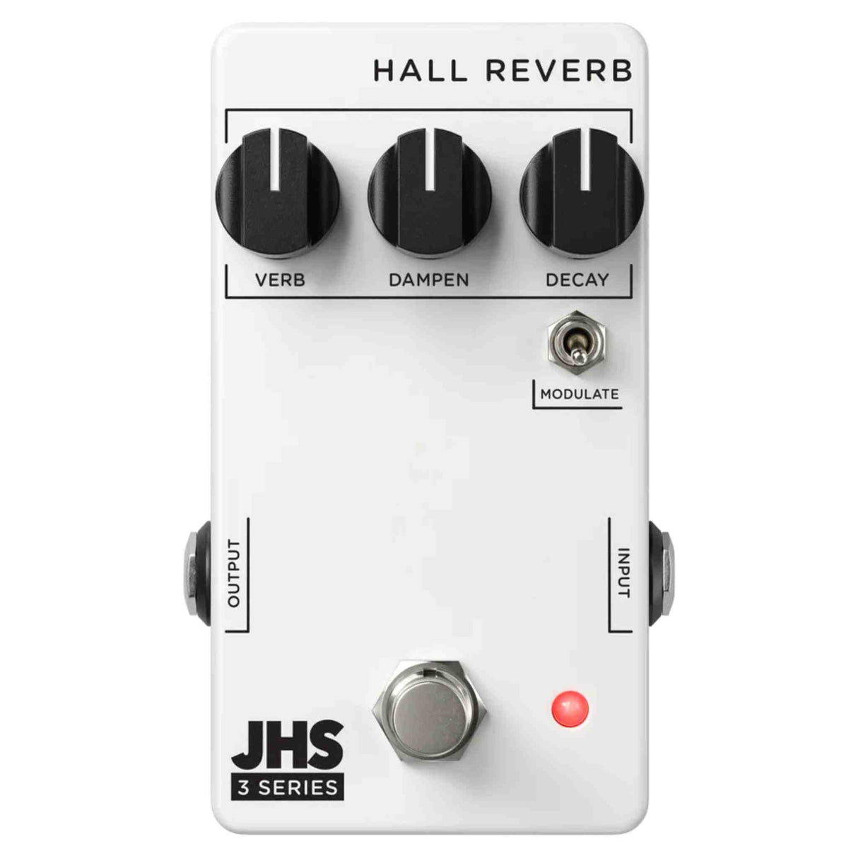 JHS Hall Reverb guitar effects pedal on a white background