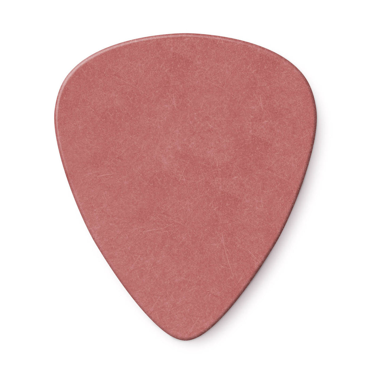 Pink guitar pick on a white background