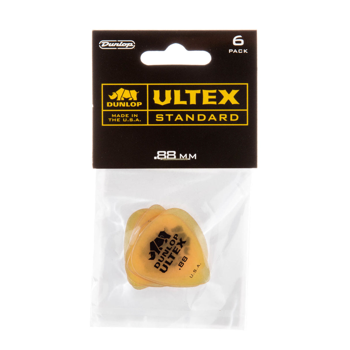 Dunlop Ultex Standard guitar pick packaging with a clear window showing picks inside.