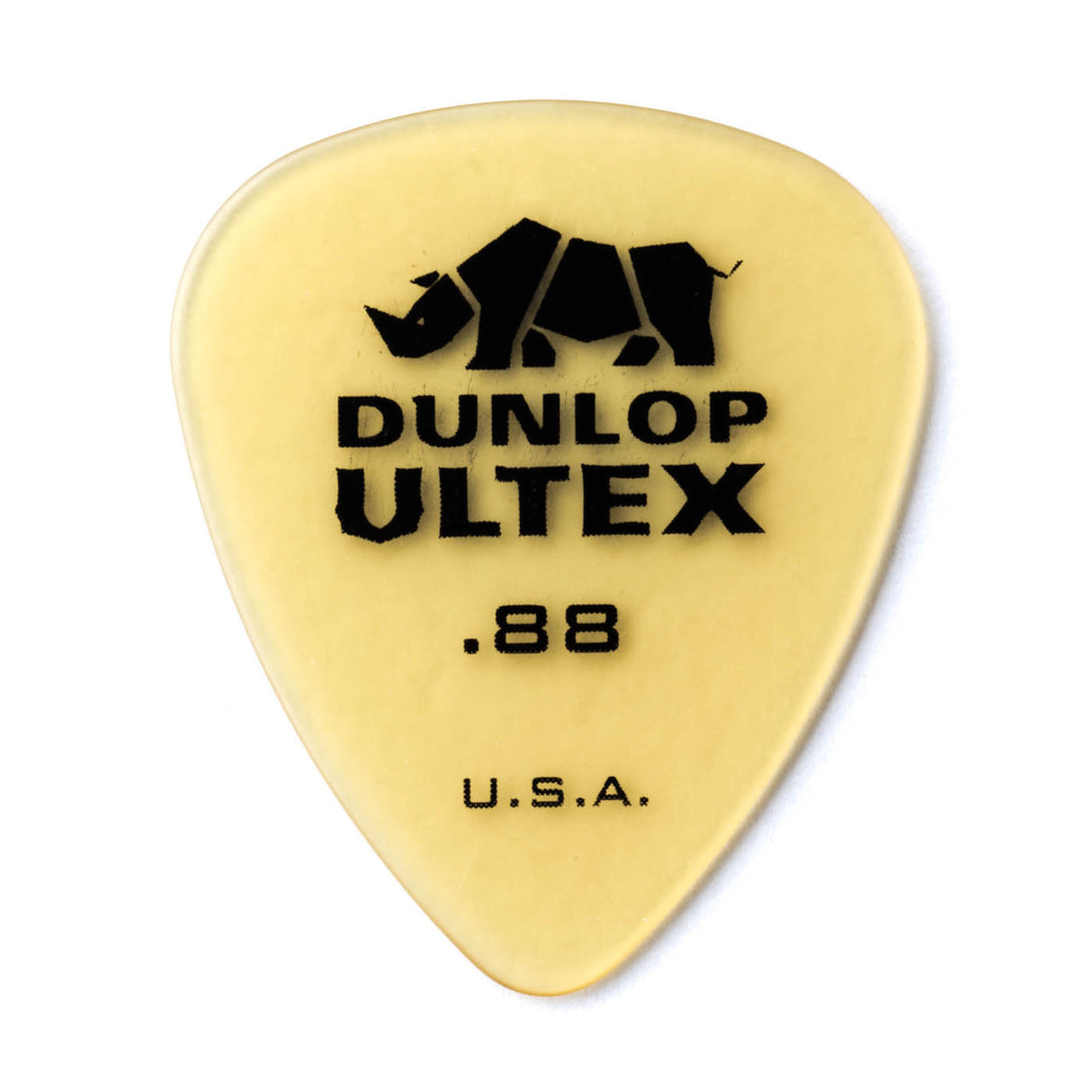 Dunlop Ultex guitar pick with black text on a white background