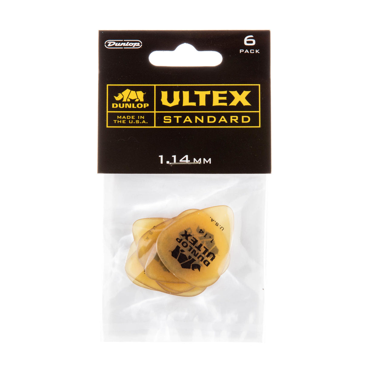 Pack of Dunlop Ultex Standard guitar picks with packaging on a white background
