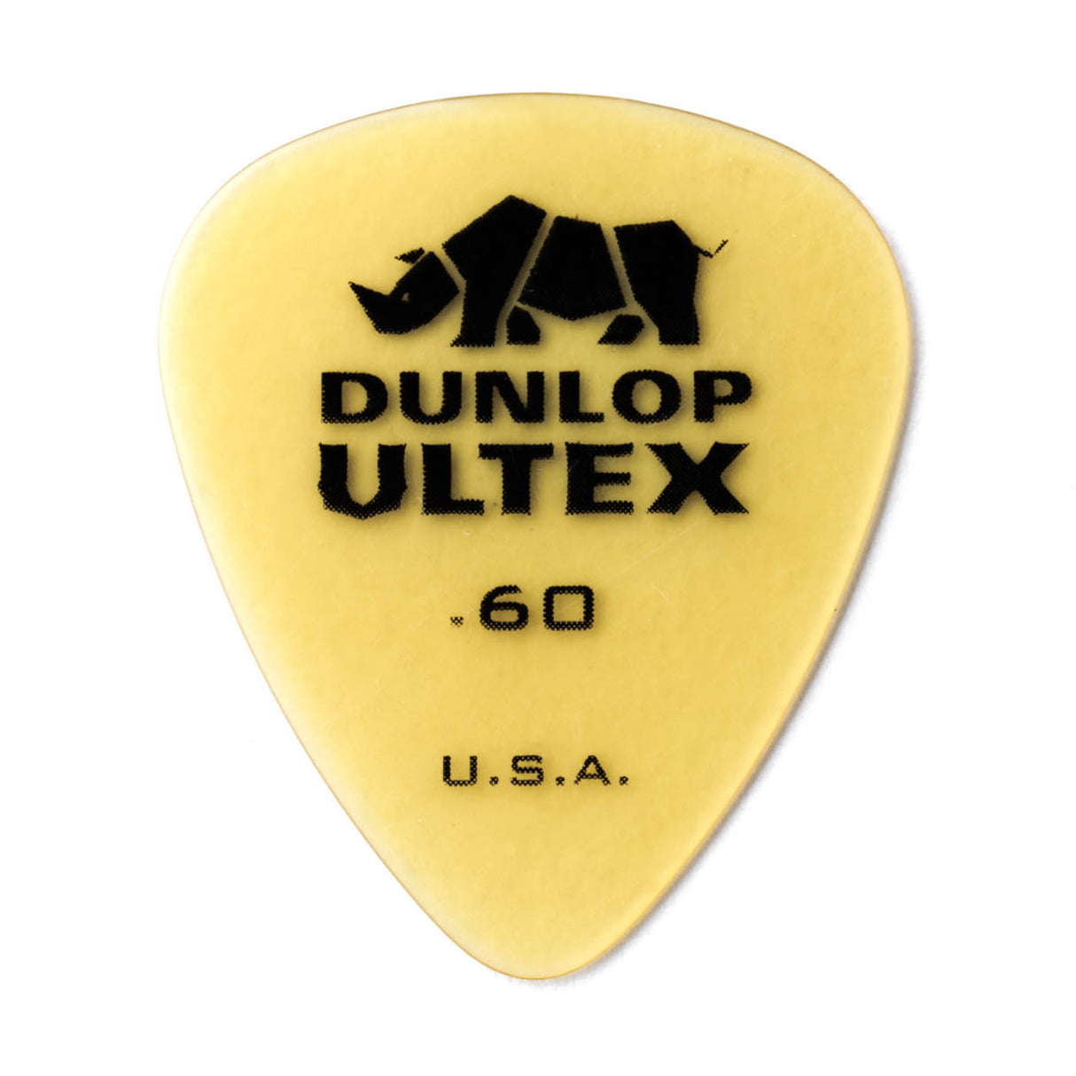 Dunlop Ultex guitar pick with black text on a white background