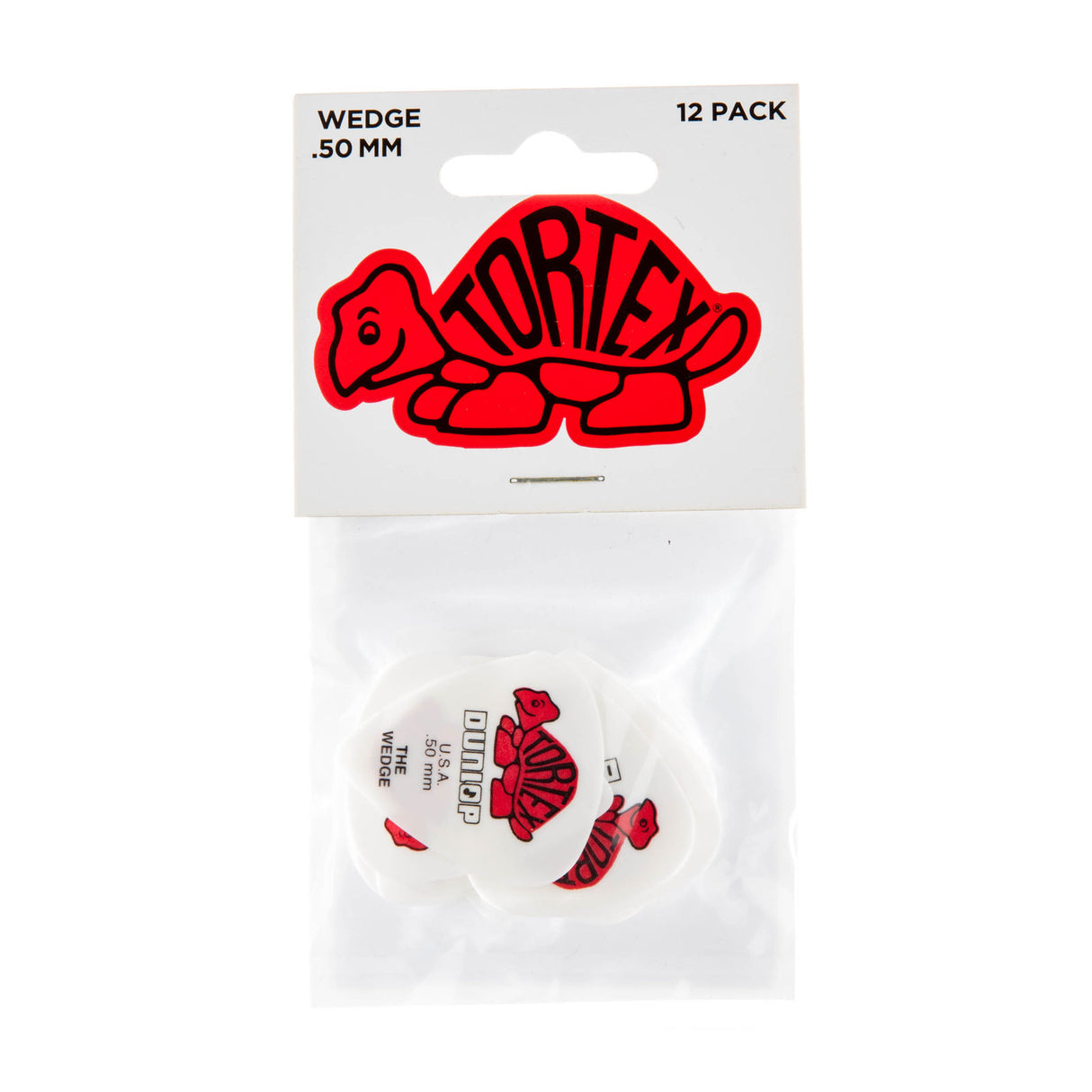 Pack of Tortex guitar picks with a red turtle logo on a white background