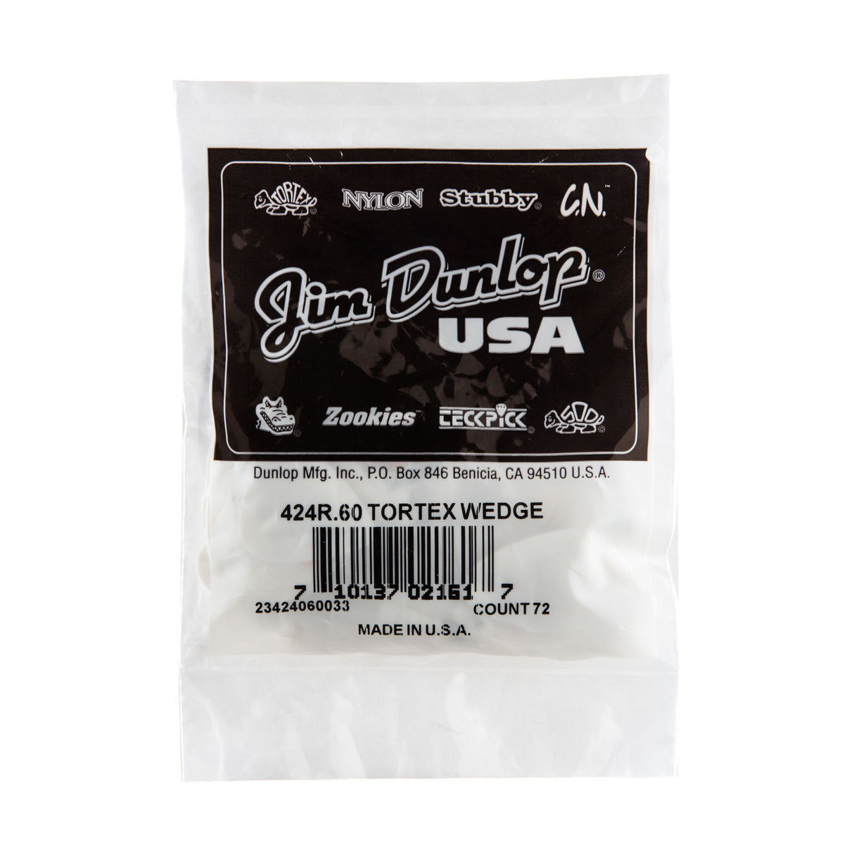 Packaged guitar picks with Jim Dunlop branding on a white background