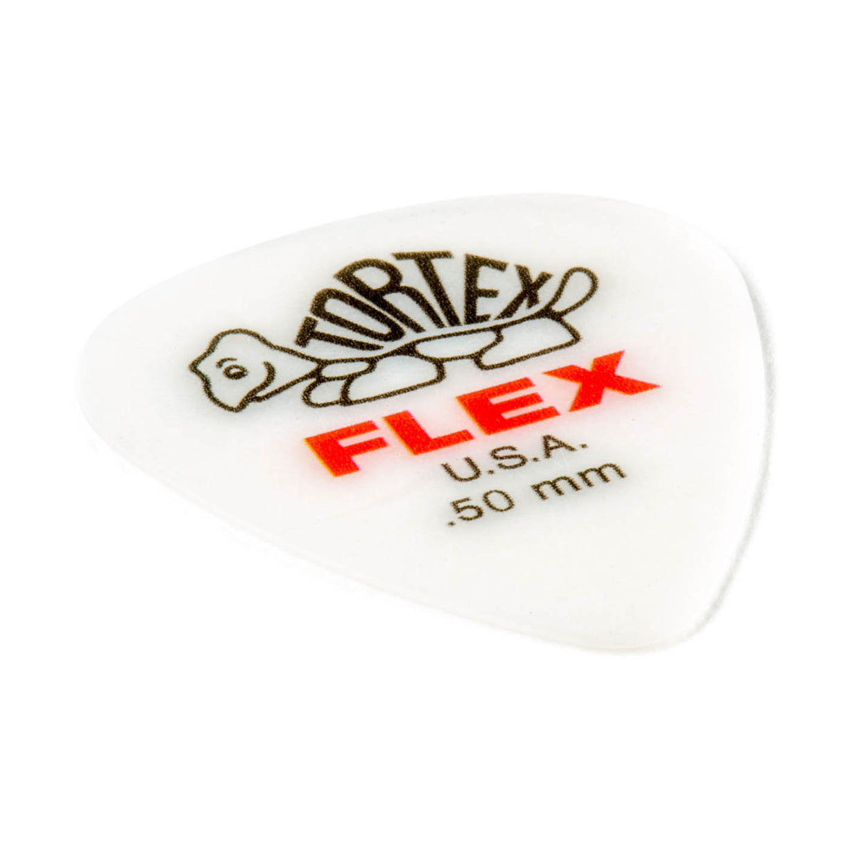 Tortex Flex guitar pick with branding on a white background