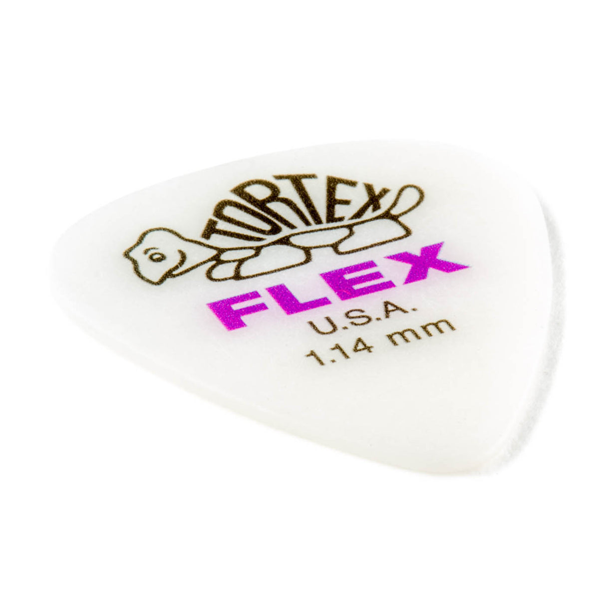 Tortex Flex guitar pick with size 1.14 mm on a white background