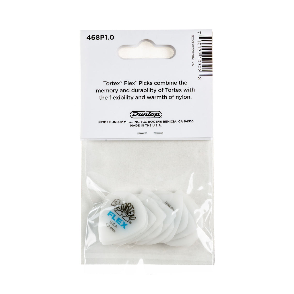 Packaged guitar picks with Dunlop branding on a white background