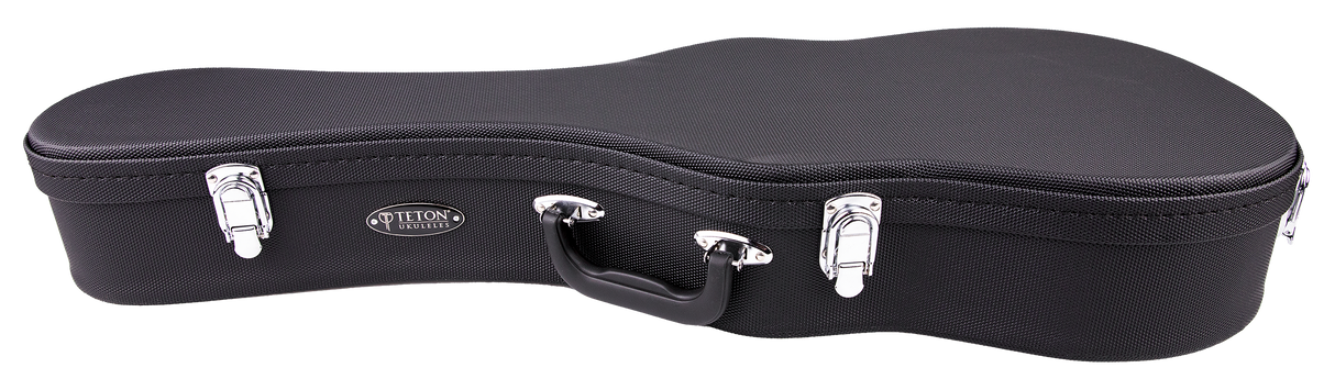 The image shows a black Hiscox hardshell guitar case with a textured exterior and chrome metal hardware, including two latches and a handle. It has a classic guitar-shaped profile designed to fit acoustic or classical guitars. The case features professional-grade construction for maximum protection during transport and storage, reflecting Hiscox’s reputation for high-quality instrument cases.