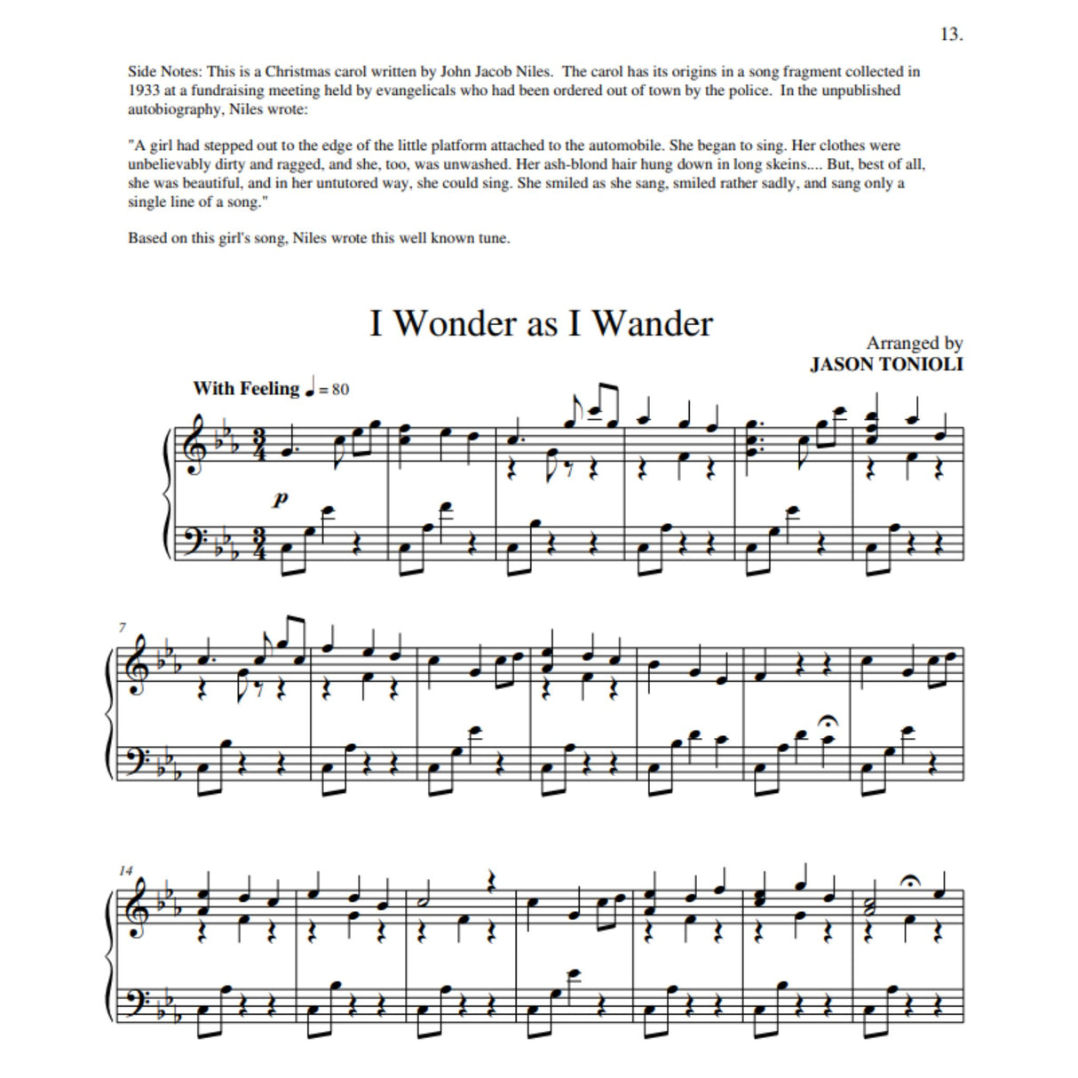 A Christmas Gift - New Age Piano Book - Jason Tonioli
