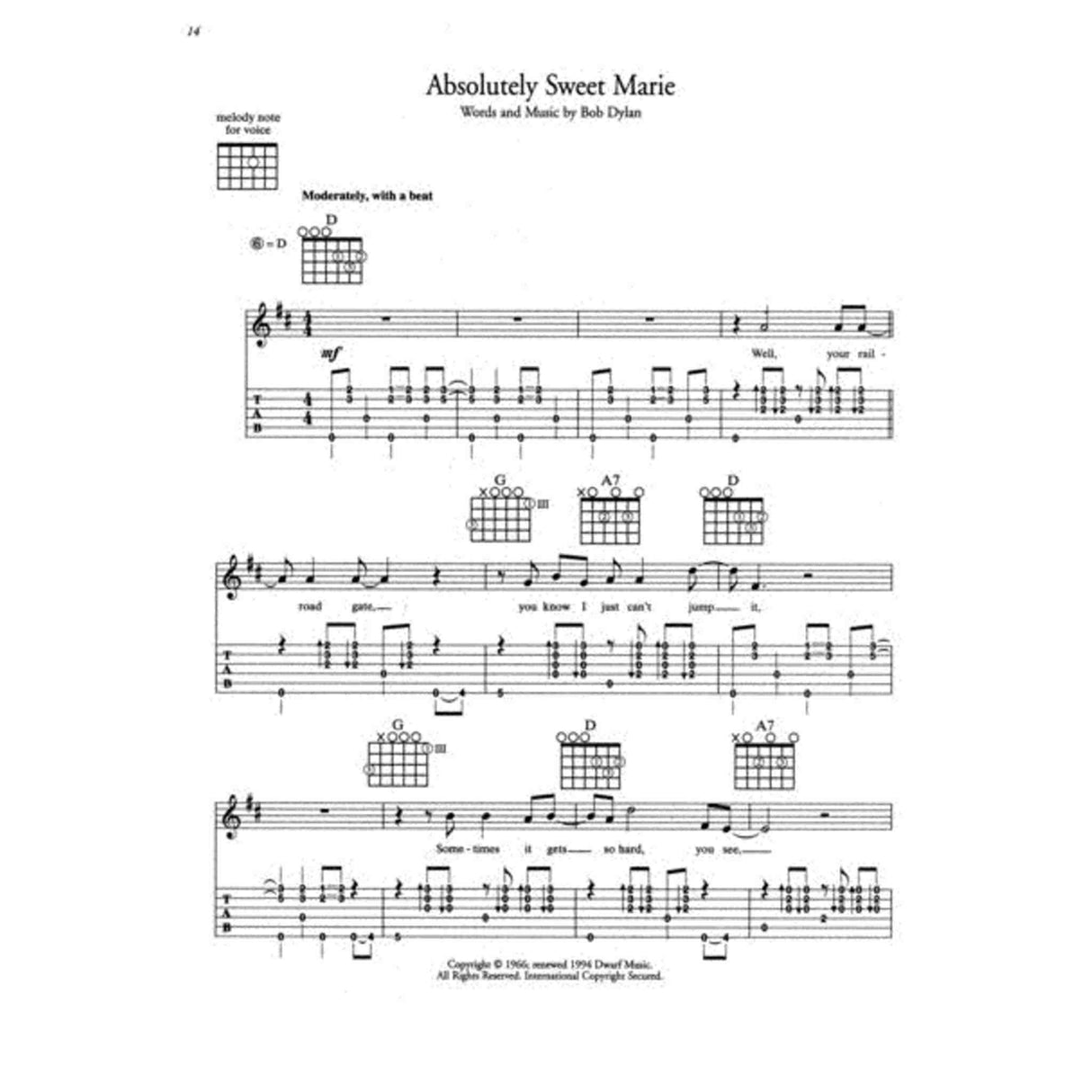 Bob Dylan Anthology - Guitar Tab