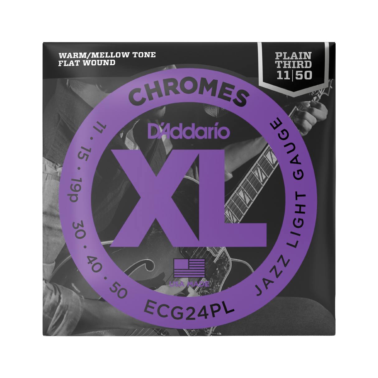 Packaging for D'Addario ECG24 electric guitar strings with product details