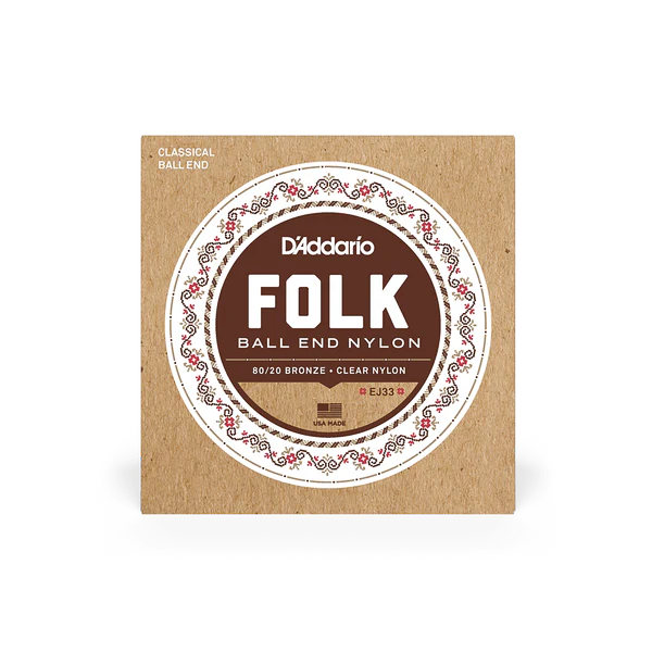 Packaging for D'Addario EJ33 Folk Nylon guitar strings
