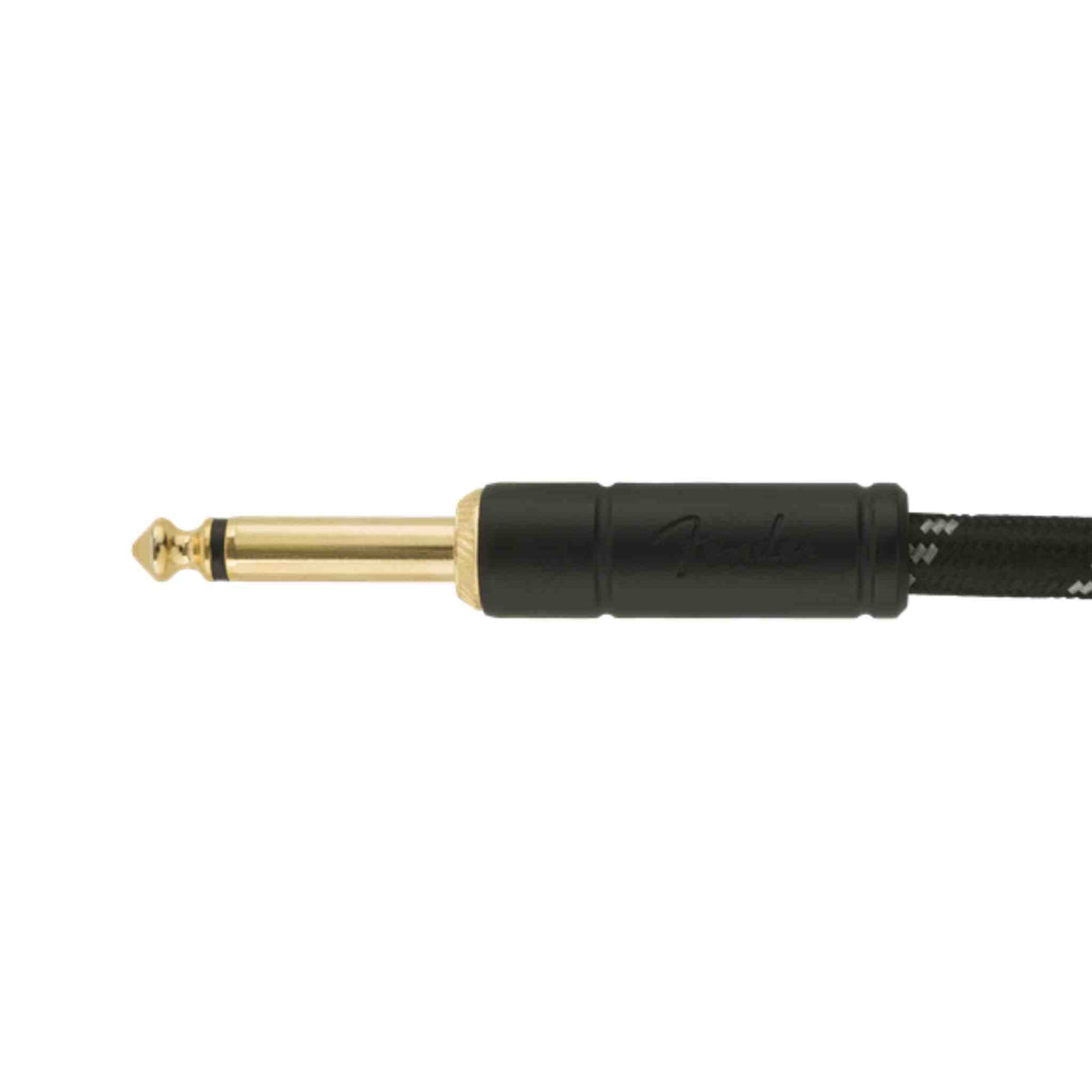 Fender Deluxe Series Tweed Instrument Cable, Straight/Angle - Black Tweed - 15FT