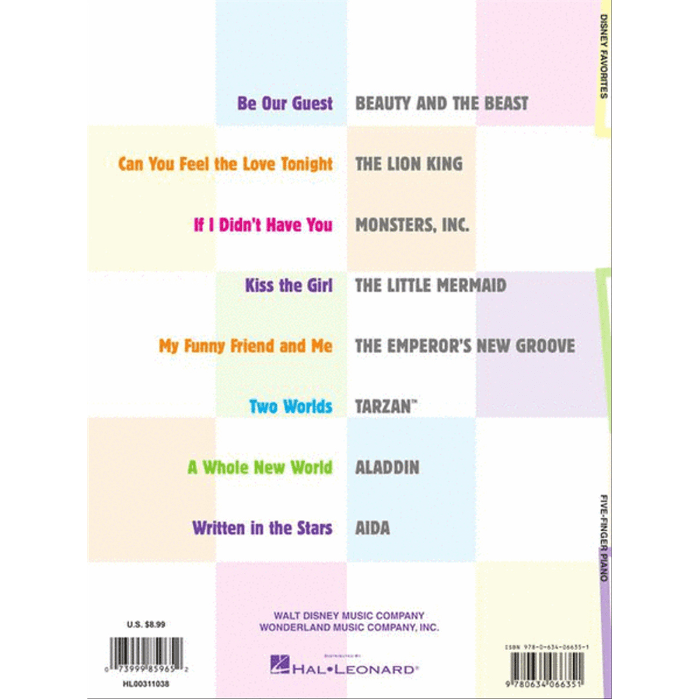 Disney Favorites – Easy Piano (Five Finger Piano Collection)
