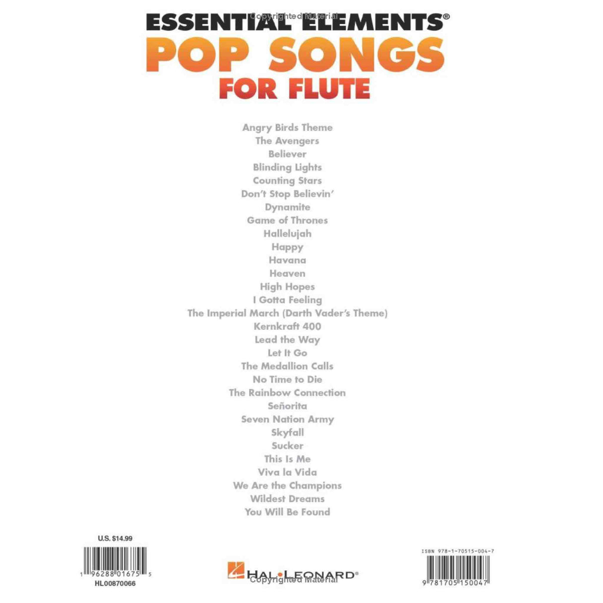 Essential Elements Pop Songs for Flute