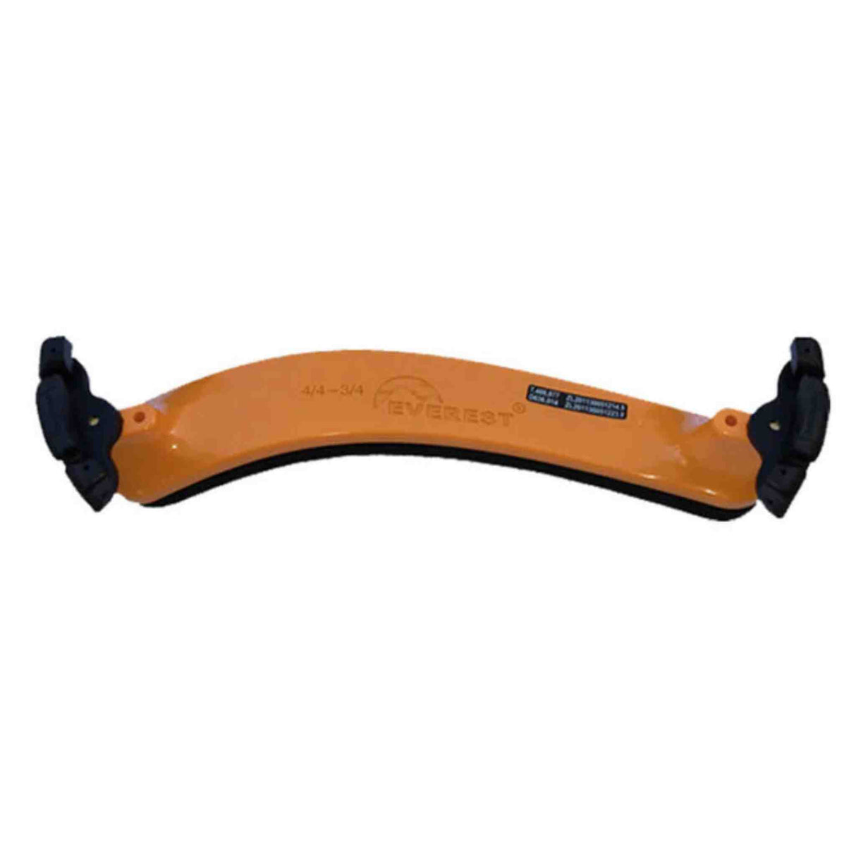 Orange and black tool viola shoulder rest with 'Everest' branding on a white background