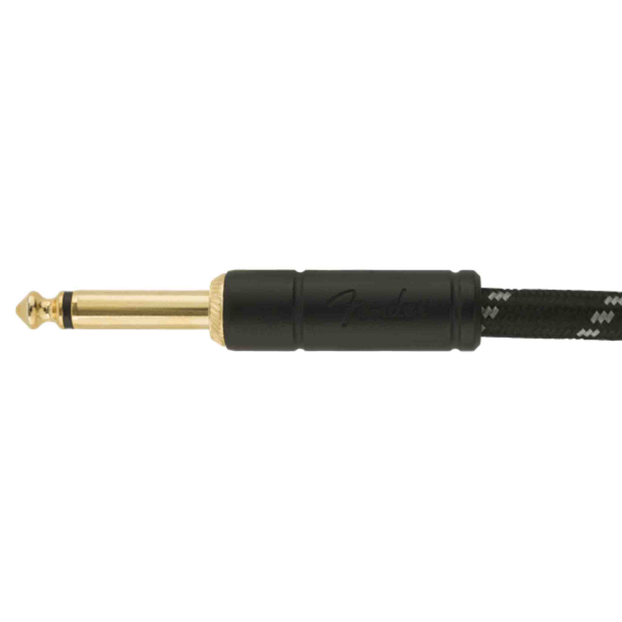 Fender Deluxe Series Tweed Instrument Cable - Straight/Angle - Black Tweed - 10FT