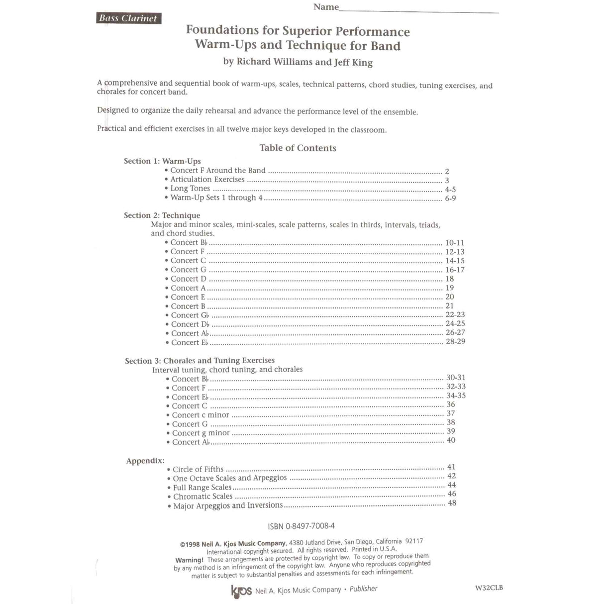 Foundations For Superior Performance - Bass Clarinet