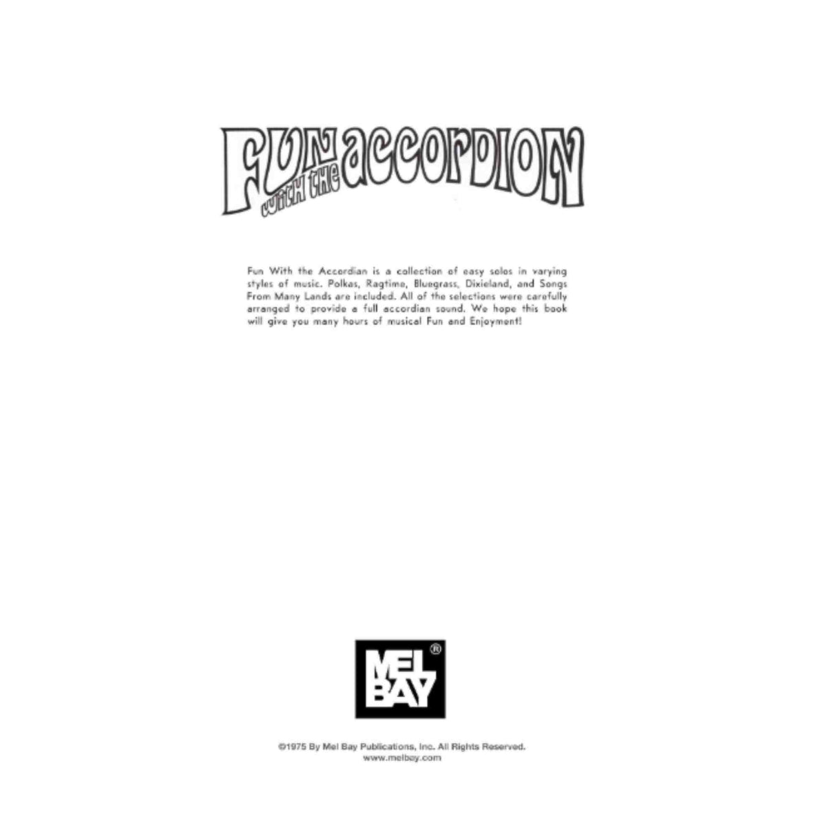 Title page for the book "Fun with the Accordion"