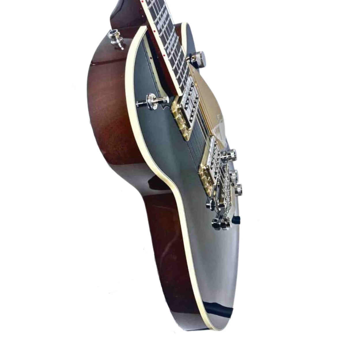 Close-up of the side of a Gretsch G6228 Players Edition Jet BT on a white background