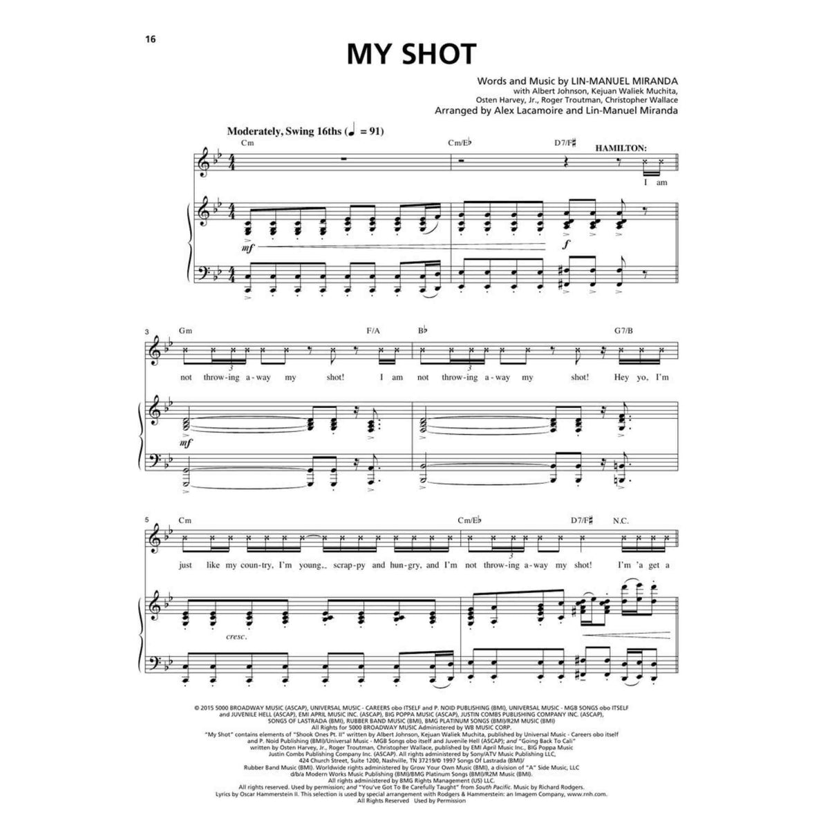 Hamilton - Vocal Selections by Lin-Manuel Miranda