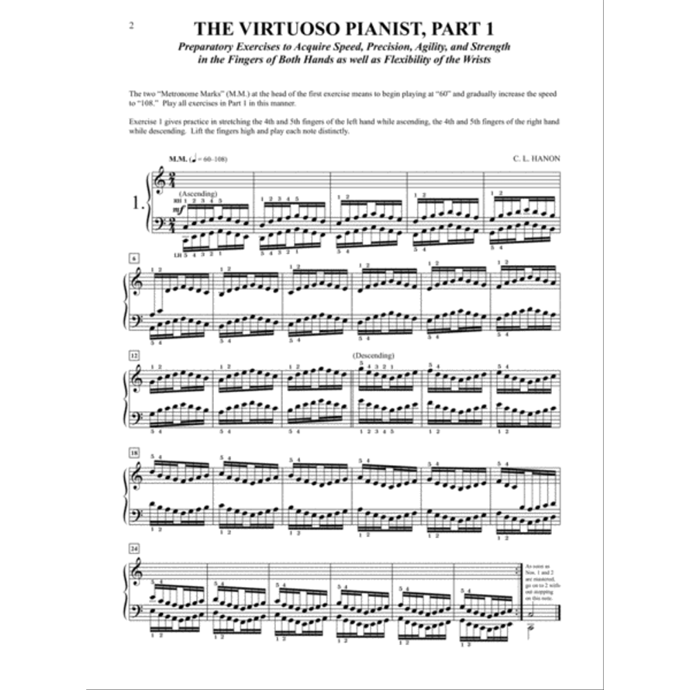 Hanon – The Virtuoso Pianist in 20 Exercises, Book 1