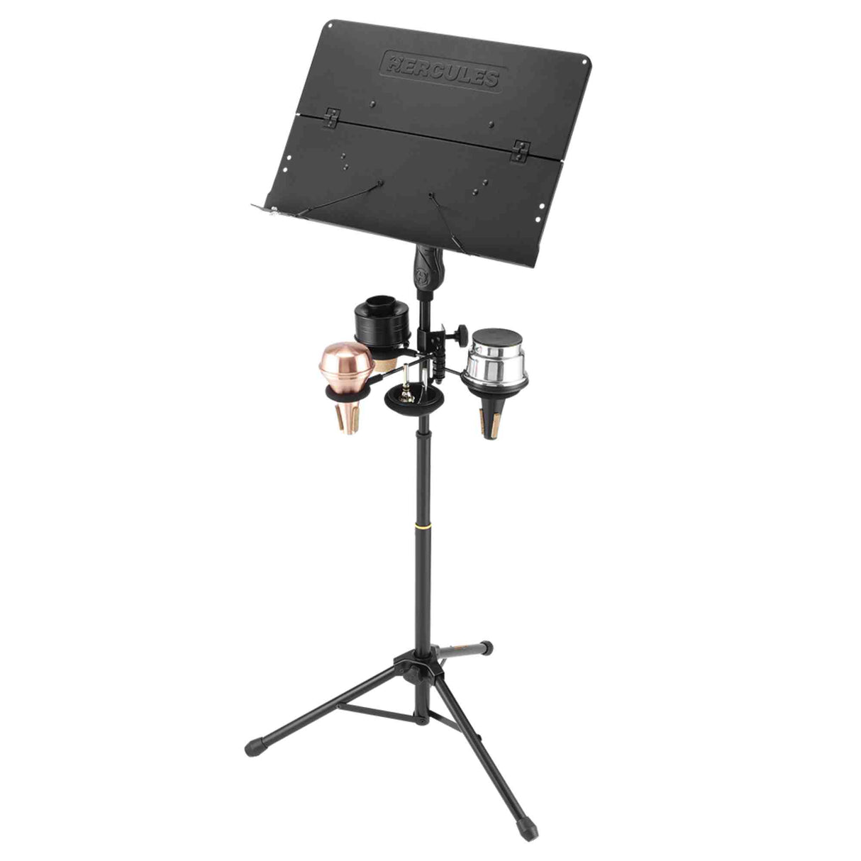 Hercules Clamp-on 4 Mute Holder - Fits Cornet, Trumpet, Trombone, French Horn Mutes