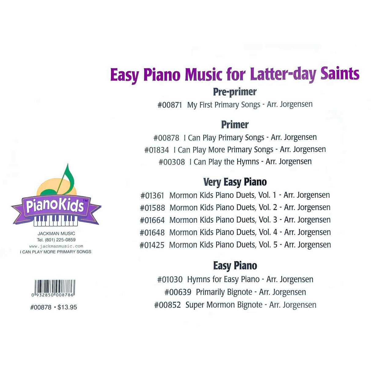 I Can Play Primary Songs, Book 1 - Primer Level