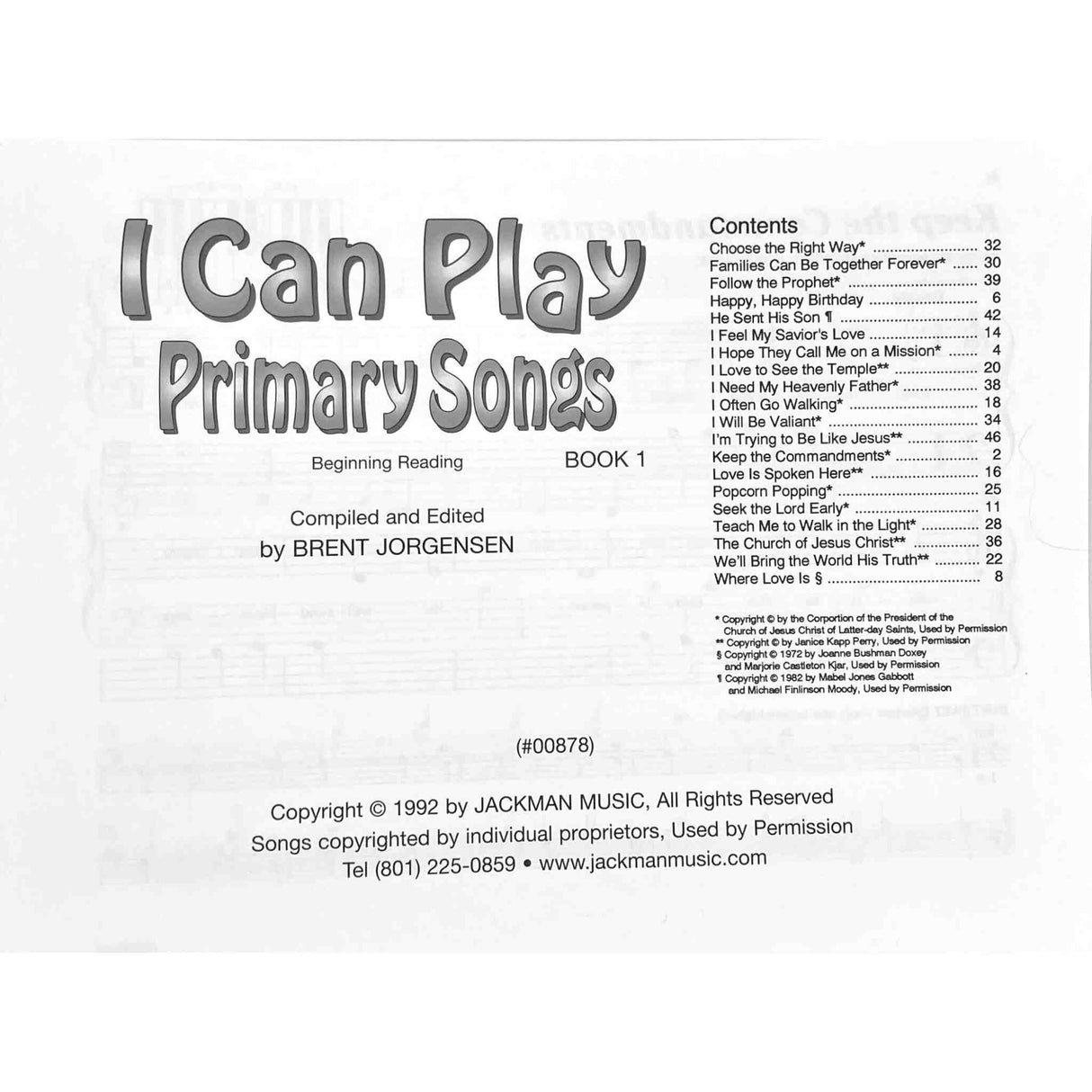 I Can Play Primary Songs, Book 1 - Primer Level