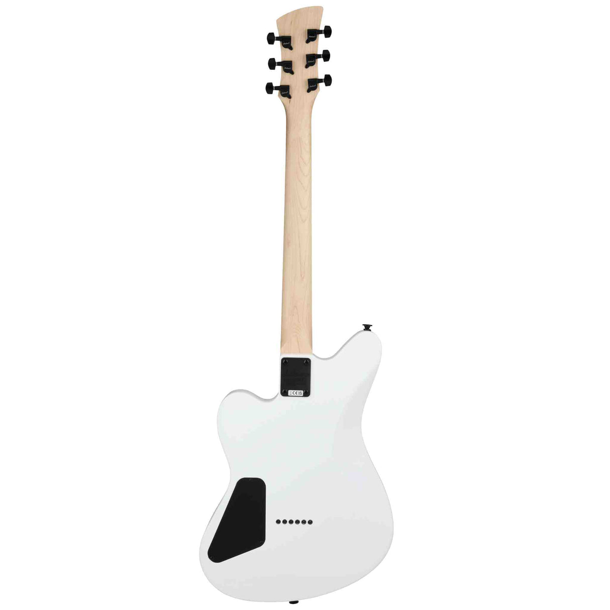 The back of a white Jackson JS Series Surfcaster JS22 HT on a white background.
