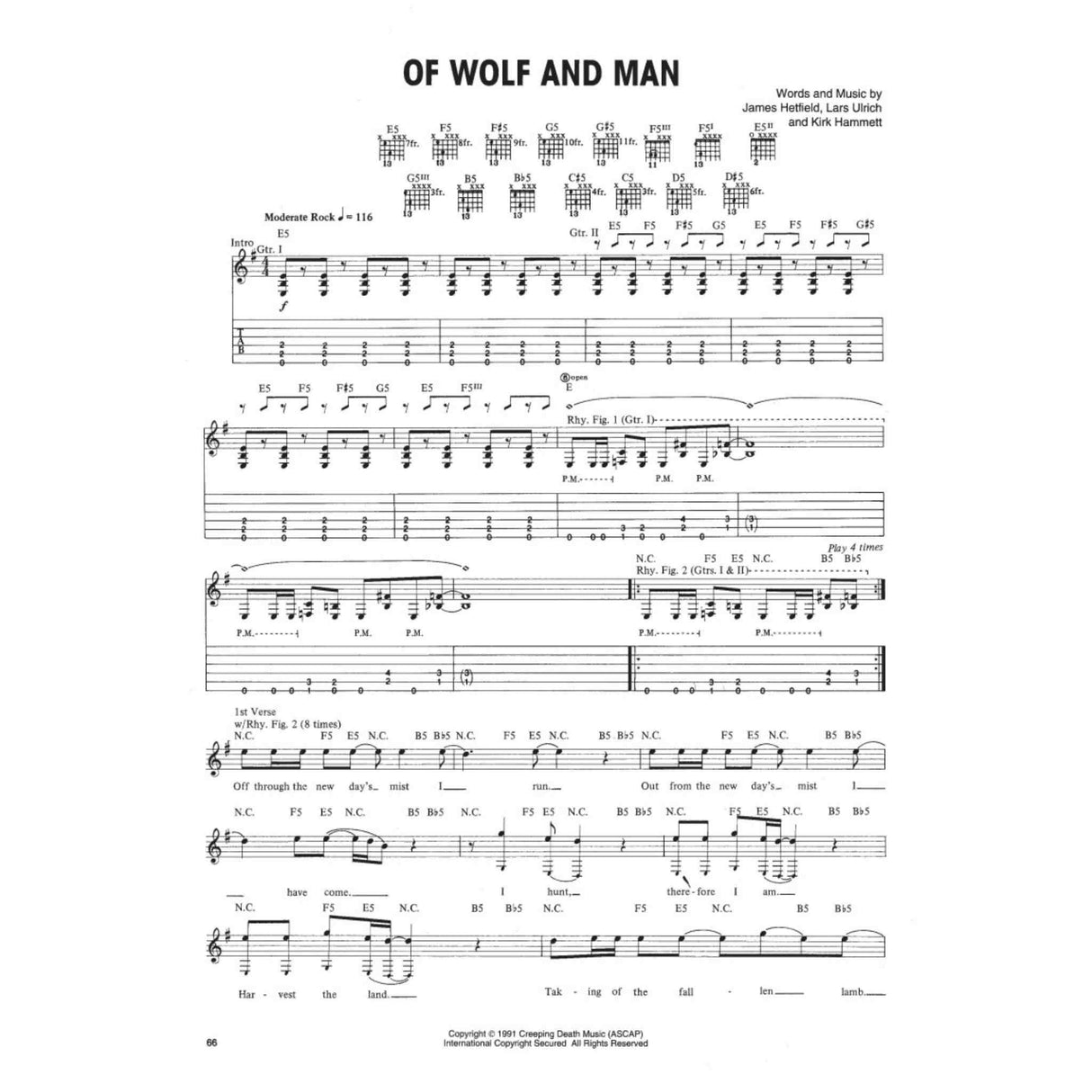 Metallica - Black - Play It Like It Is TAB