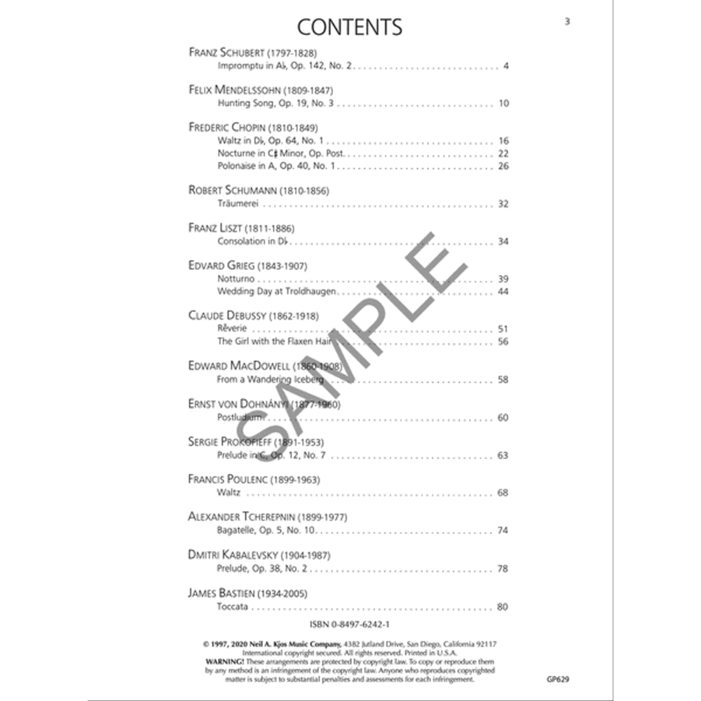 Piano Repertoire – Romantic & 20th Century – Level 9 (Neil A. Kjos Piano Library)