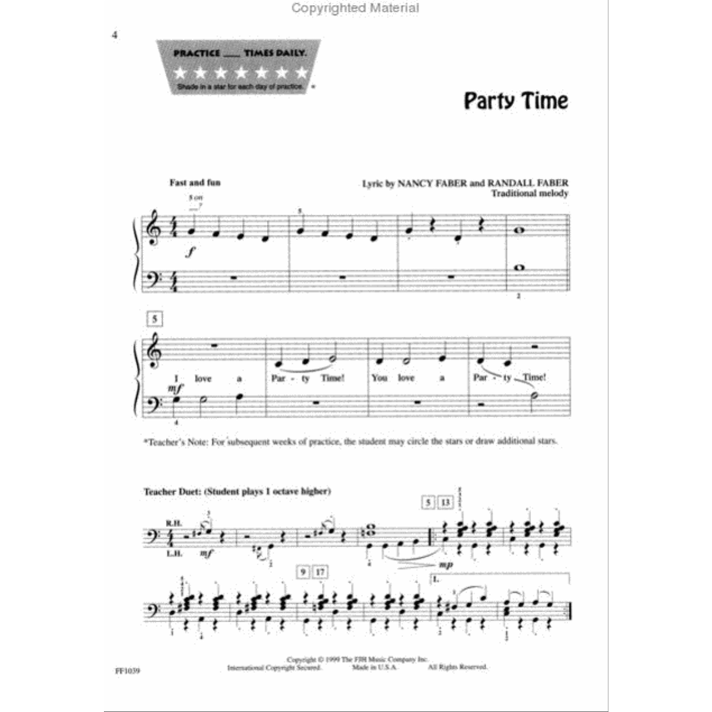 PlayTime Piano Kids’ Songs – Level 1 (Faber Piano Adventures)