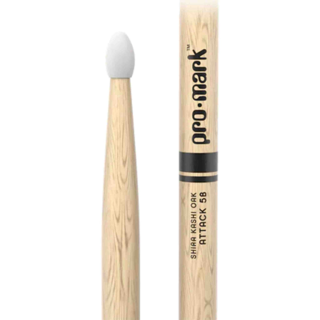 Promark Attack 5B Nylon Tip Shira Kashi Oak Drumsticks - Classic Attack - PW5BN
