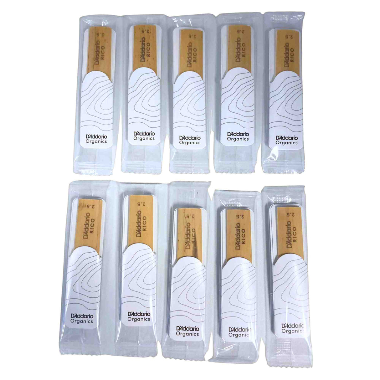 Rico By D'Addario Organic Alto Sax Reeds - Strength 2.5 - 10-Pack