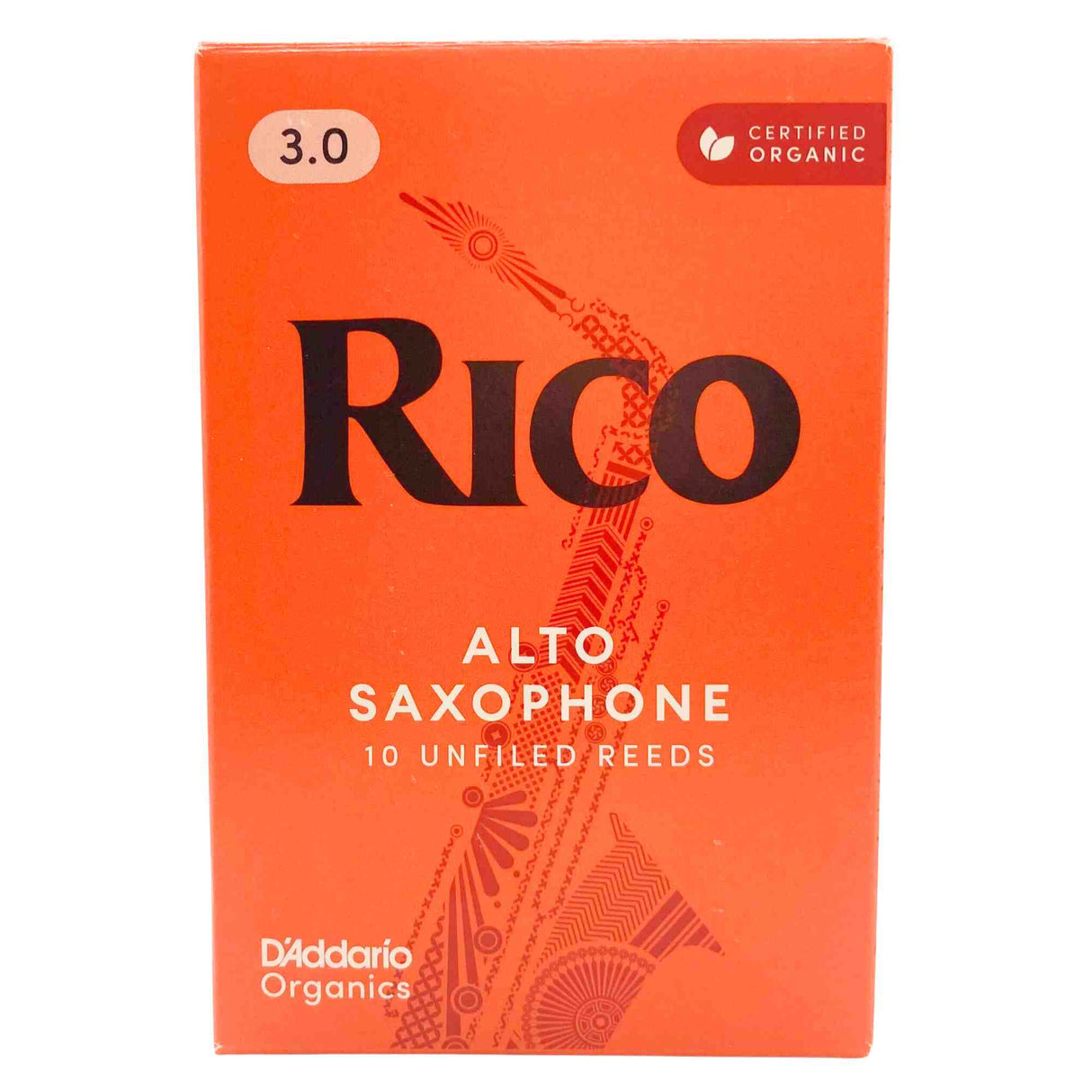 Rico By D'Addario Organic Alto Sax Reeds - Strength 3.0 - 10-Pack