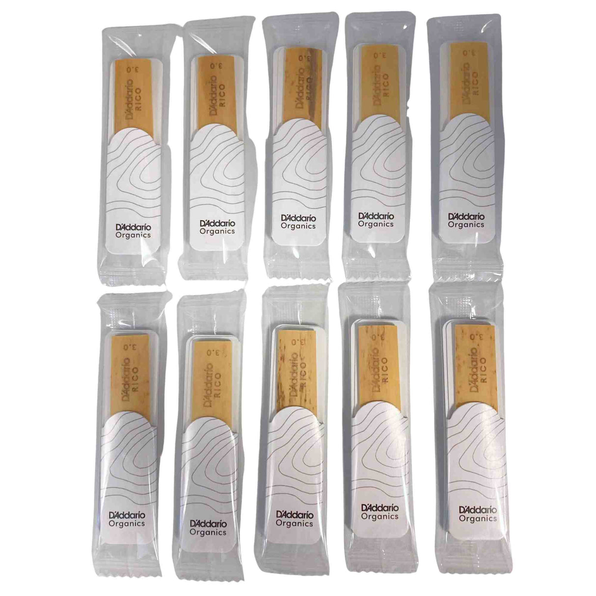 Rico By D'Addario Organic Alto Sax Reeds - Strength 3.0 - 10-Pack