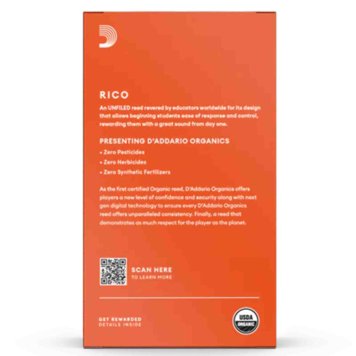 Rico Organic Baritone Sax Reeds, 2.5 Strength, 10-Reeds