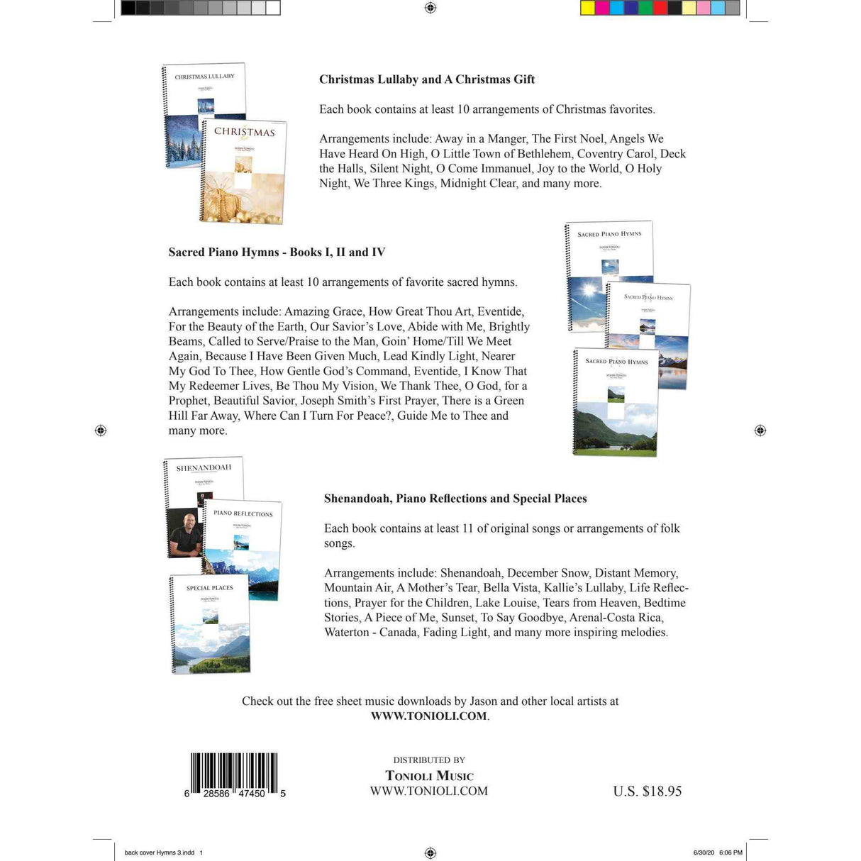 Sacred Piano Hymns Volume 3 - Piano Solos - Jason Tonioli