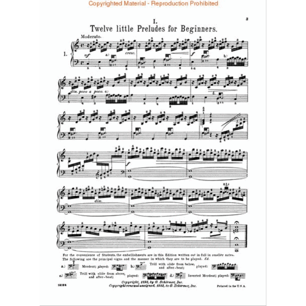 Bach Short Preludes and Fugues - Schirmer Library Vol. 15 (Piano Solo)