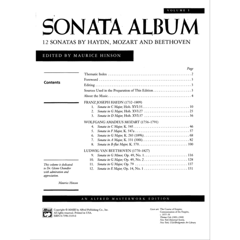 Sonata Album, Volume 1 (Comb Bound Edition)