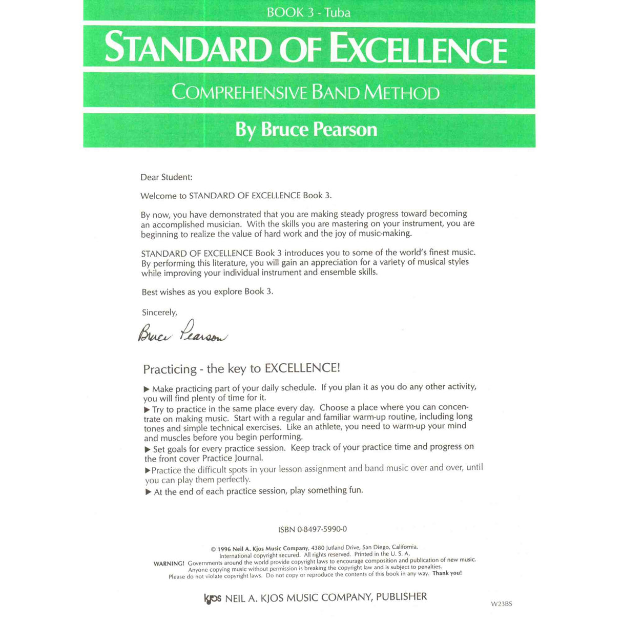 Standard of Excellence - Tuba - Book 3