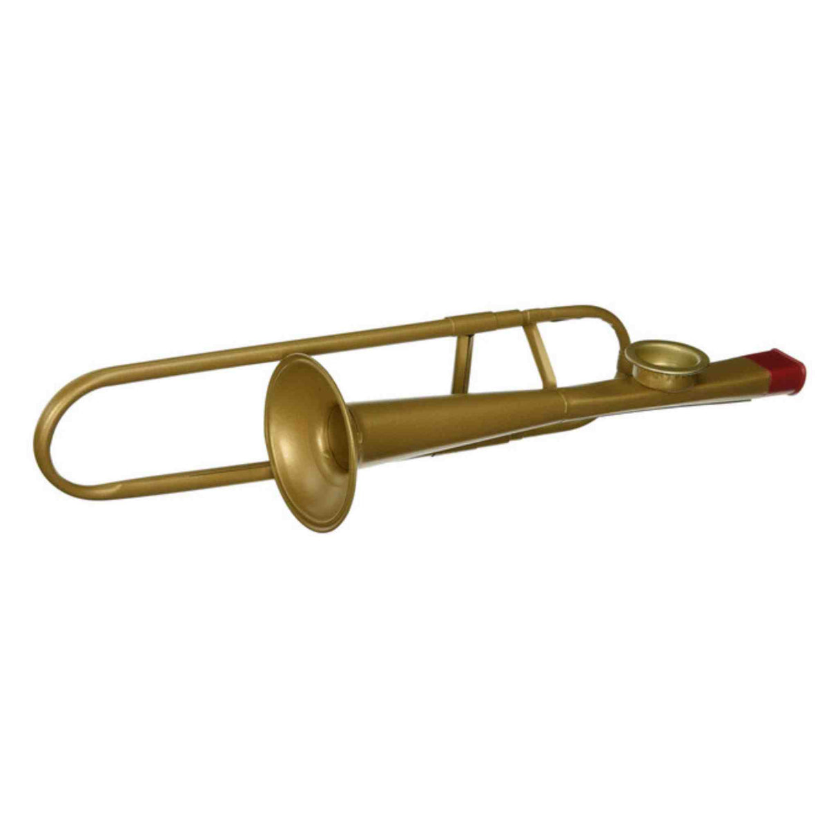 Gold trombone kazoo on a white background