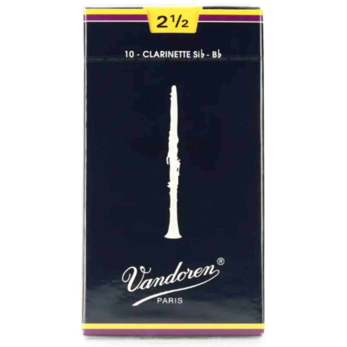 Vandoren Bb Clarinet Traditional Reeds - Strength 2.5 - 10-pack