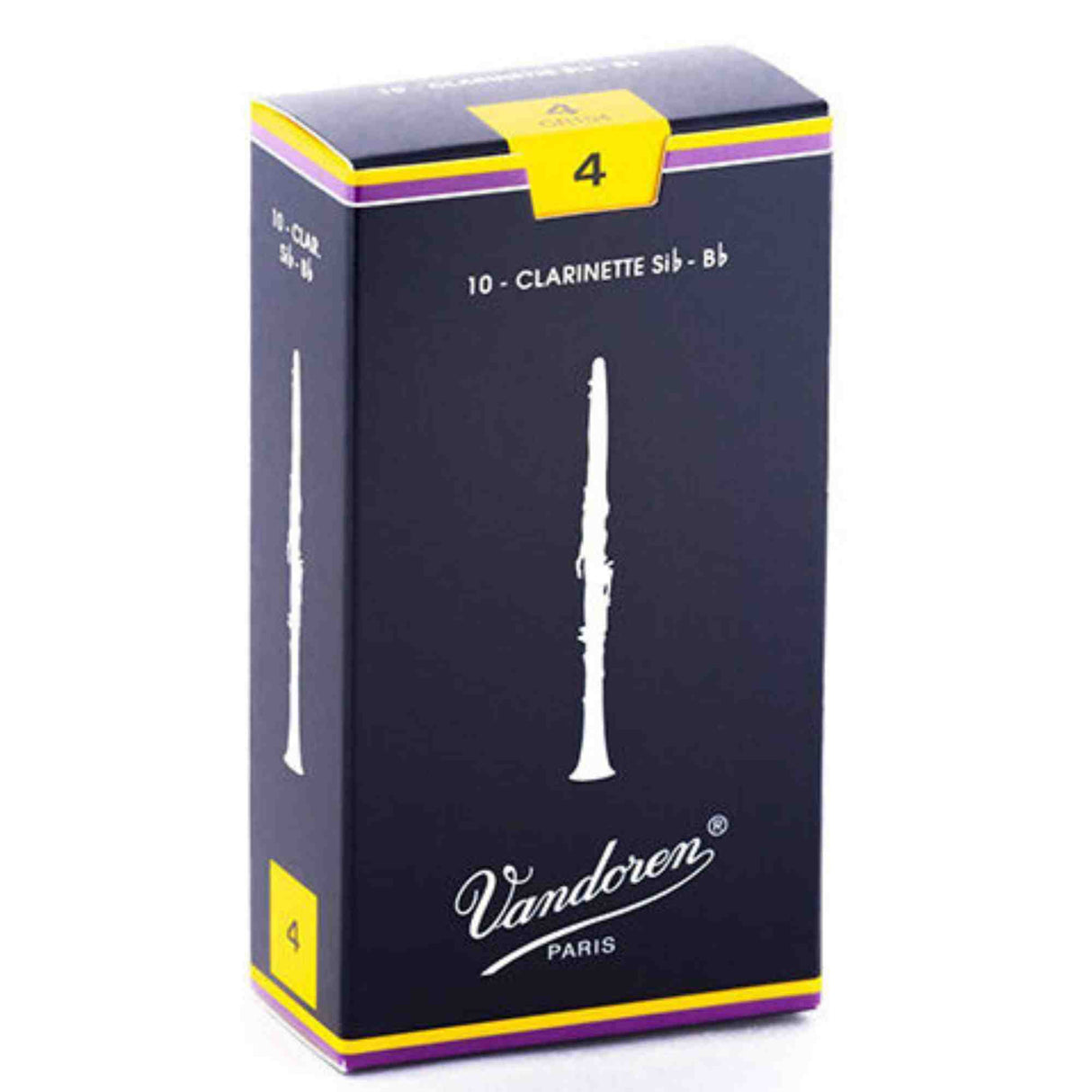 Vandoren Bb Clarinet Traditional Reeds - Strength 4 - 10-pack