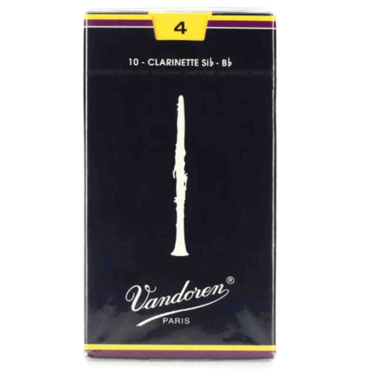 Vandoren Bb Clarinet Traditional Reeds - Strength 4 - 10-pack