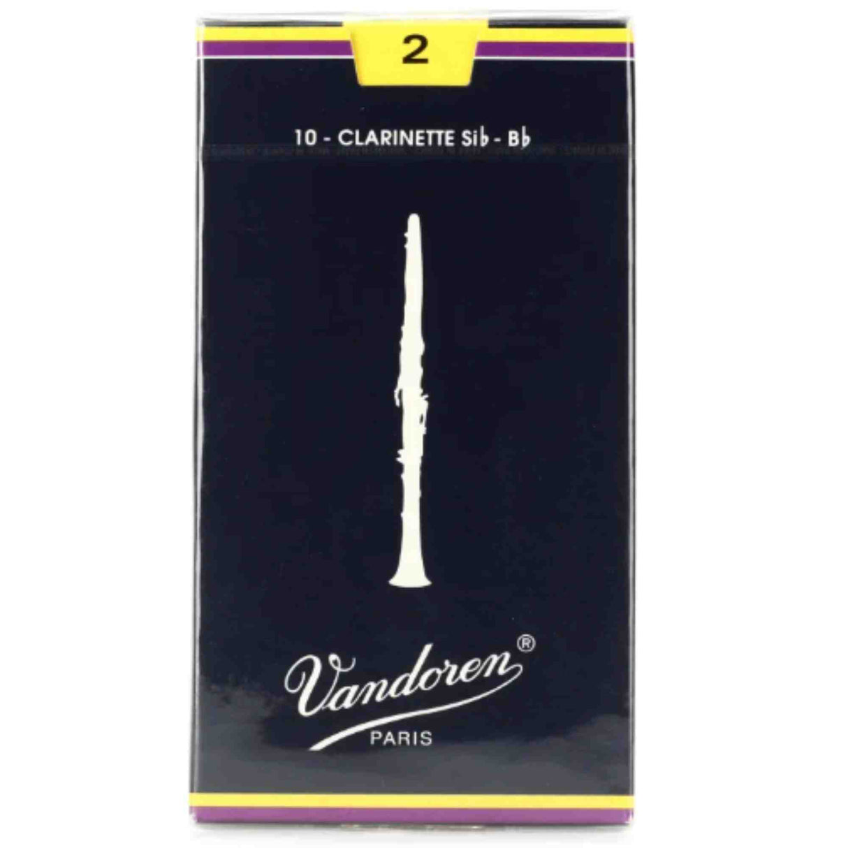 Vandoren Bb Clarinet Traditional Reeds - Strength 2 - 10-pack