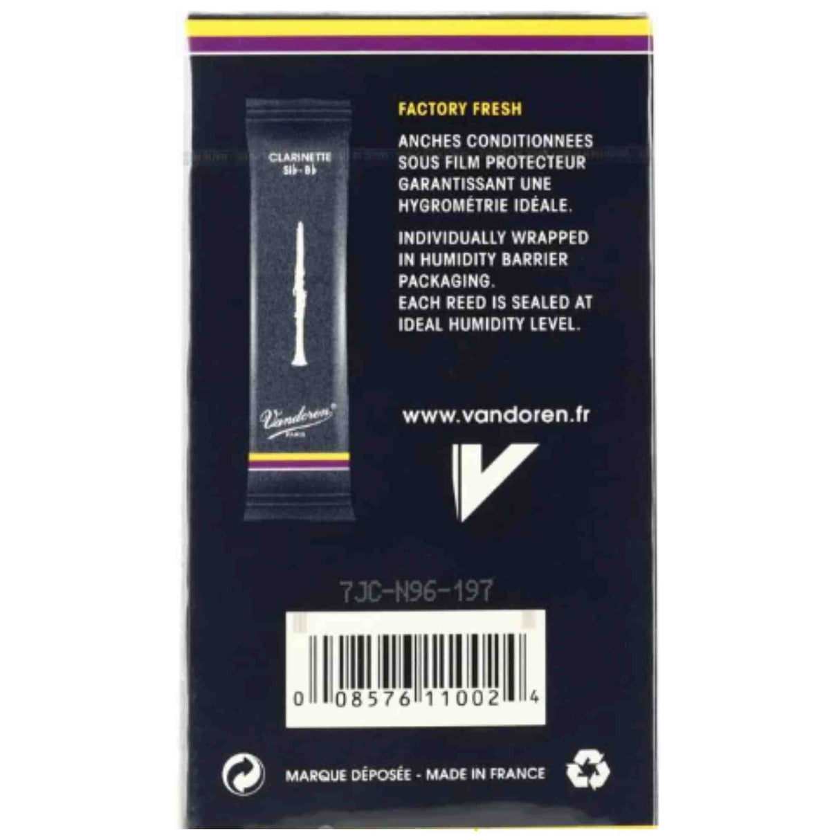 Vandoren Bb Clarinet Traditional Reeds - Strength 2 - 10-pack