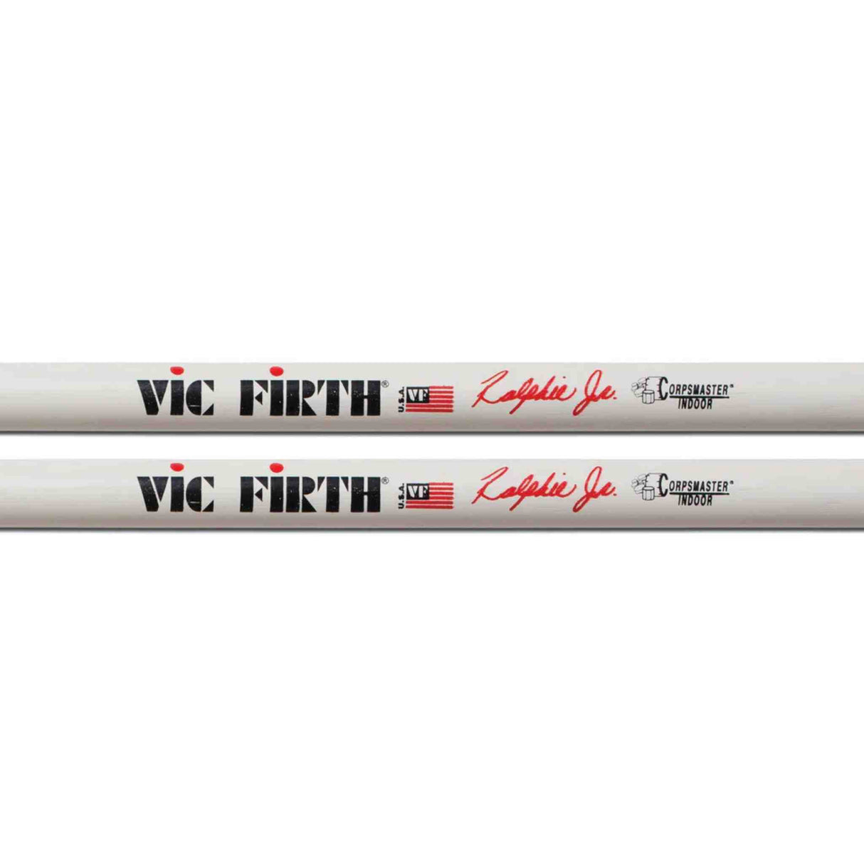 Vic Firth Corpsmaster Signature Series Snare Drumsticks - Ralphie Jr. - SRHJR - White